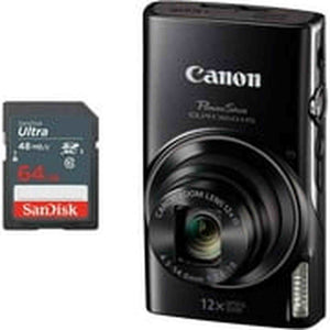 Canon PowerShot ELPH 360 HS Digital Camera + 64GB SD Memory Card Black - Used Canon