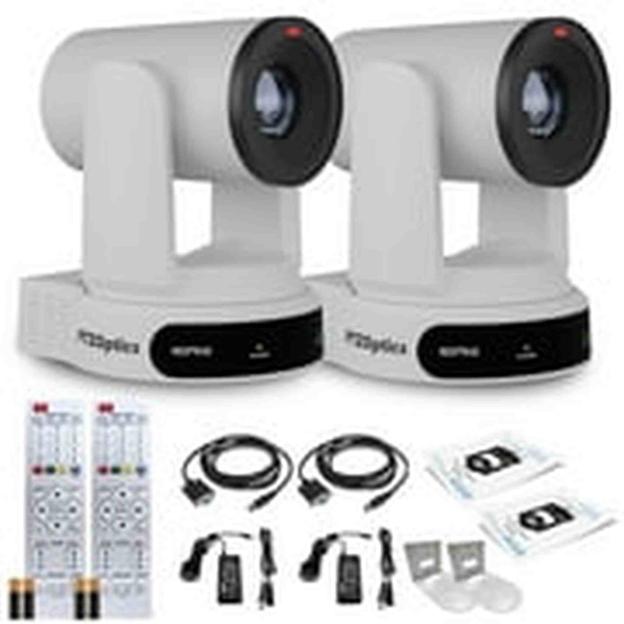 2 x PTZOptics Move 4K PTZ Camera with 30x Zoom White PT30X-4K-WH-G3 + 2 x Wall Mount PTZOptics