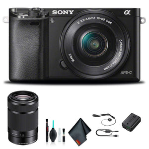 Sony Alpha a6000 Mirrorless Camera with 16-50mm and 55-210mm Lenses ILCE6000Y/B Bundle Sony