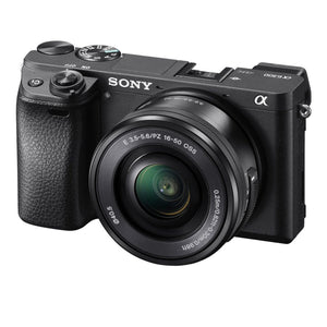 Sony Alpha a6300 Mirrorless Camera with 16-50mm Lens Black ILCE6300L/B with Soft Bag, 64GB Memory Card, Card Reader, Plu - Used Sony