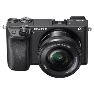 Sony Alpha a6300 Mirrorless Camera with 16-50mm Lens Black ILCE6300L/B with Soft Bag, 64GB Memory Card, Card Reader, Plu - Used Sony