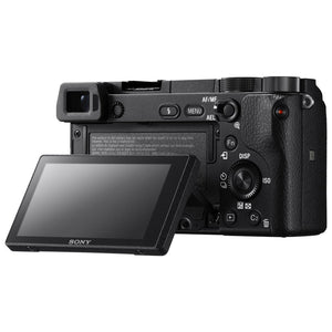 Sony Alpha a6300 Mirrorless Camera with 16-50mm Lens Black ILCE6300L/B with Soft Bag, 64GB Memory Card, Card Reader, Plu - Used Sony