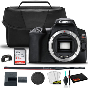 Canon EOS Rebel SL3 DSLR Camera Black, Body Only 3453C001 + Canon EOS Bag + Sandisk Ultra 64GB Card + Clean and Care Kit - Used Canon