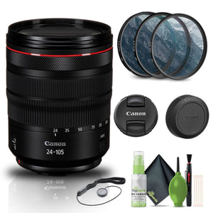 Canon RF 24-105mm f/4L IS USM Lens 2963C002 + Filter Kit + Cap Keeper + More - Reconditioned Canon