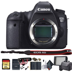 Canon EOS 6D DSLR Camera 8035B002 W/Bag, Extra Battery, LED Light, Mic, Filters and More - Advanced Bundle - Used Canon