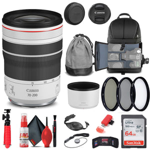 Canon RF 70-200mm f/4L IS USM Lens 4318C002 + Filter Kit + BackPack + More - Reconditioned Canon