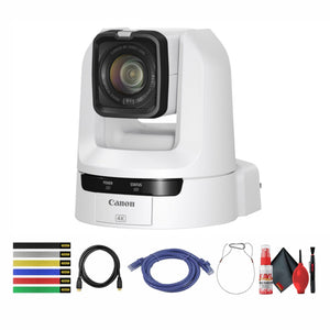 Canon CR-N100 4K NDI PTZ Camera White with 20x Zoom + HDMI Cable + More Bundle Canon