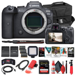 Canon EOS R6 Mirrorless Camera Body Only 4082C002 - Advanced Bundle Canon