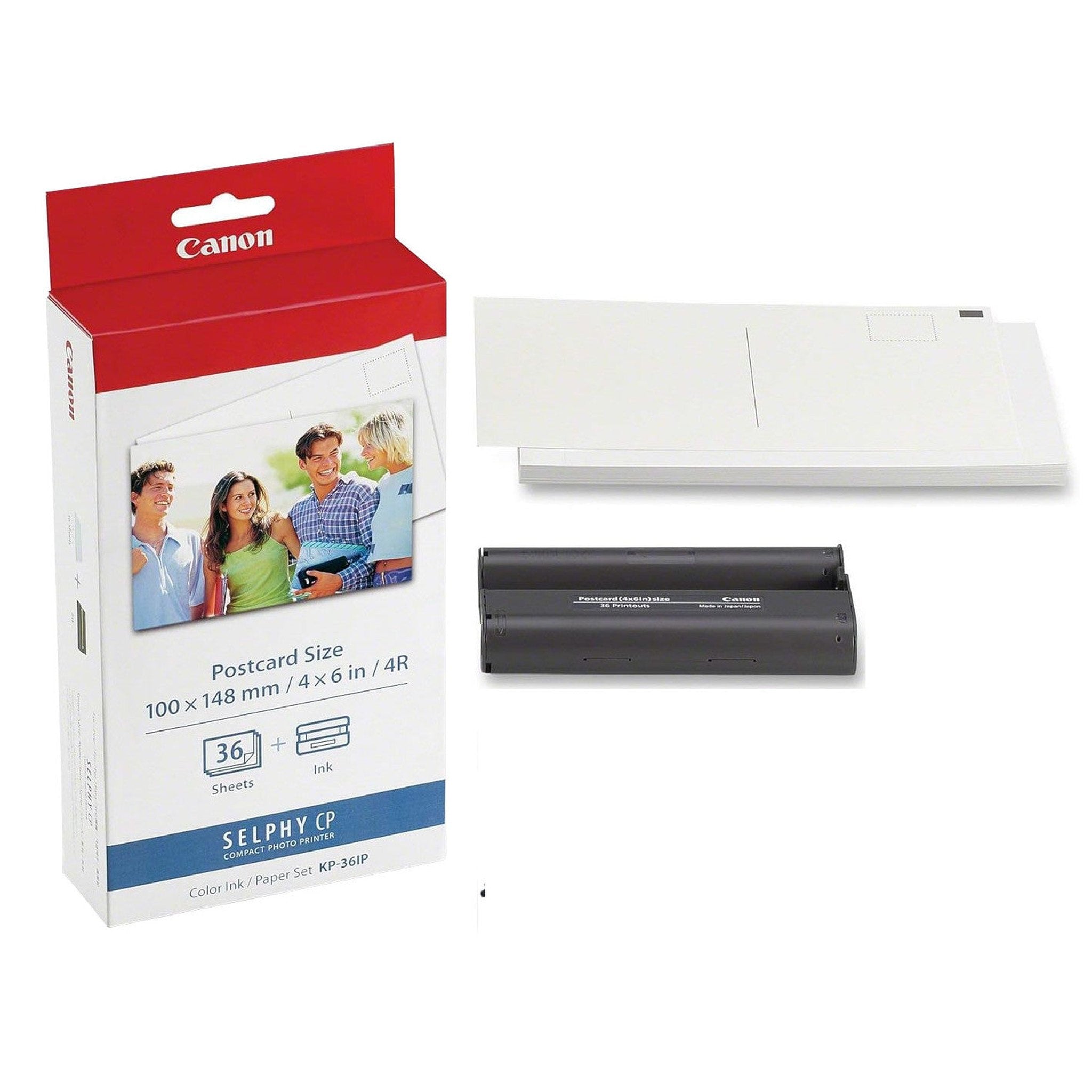 Canon KP-36IP Color Ink and Photo Paper Set 4"x 6" for Canon Selphy Printers 36 Sheets Bundle