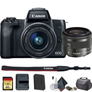 Canon EOS M50 Mirrorless Digital Camera with 15-45mm Lens International Model 2680C011 - Starter Bundle Canon