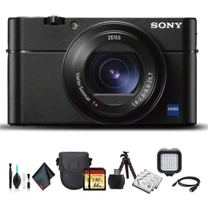 Sony Cyber-Shot DSC-RX100 VA Camera DSC-RX100M5A/B with Soft Bag, Tripod, 2X Extra Batteries, LED Light, 2X 64GB Memory - Used Sony