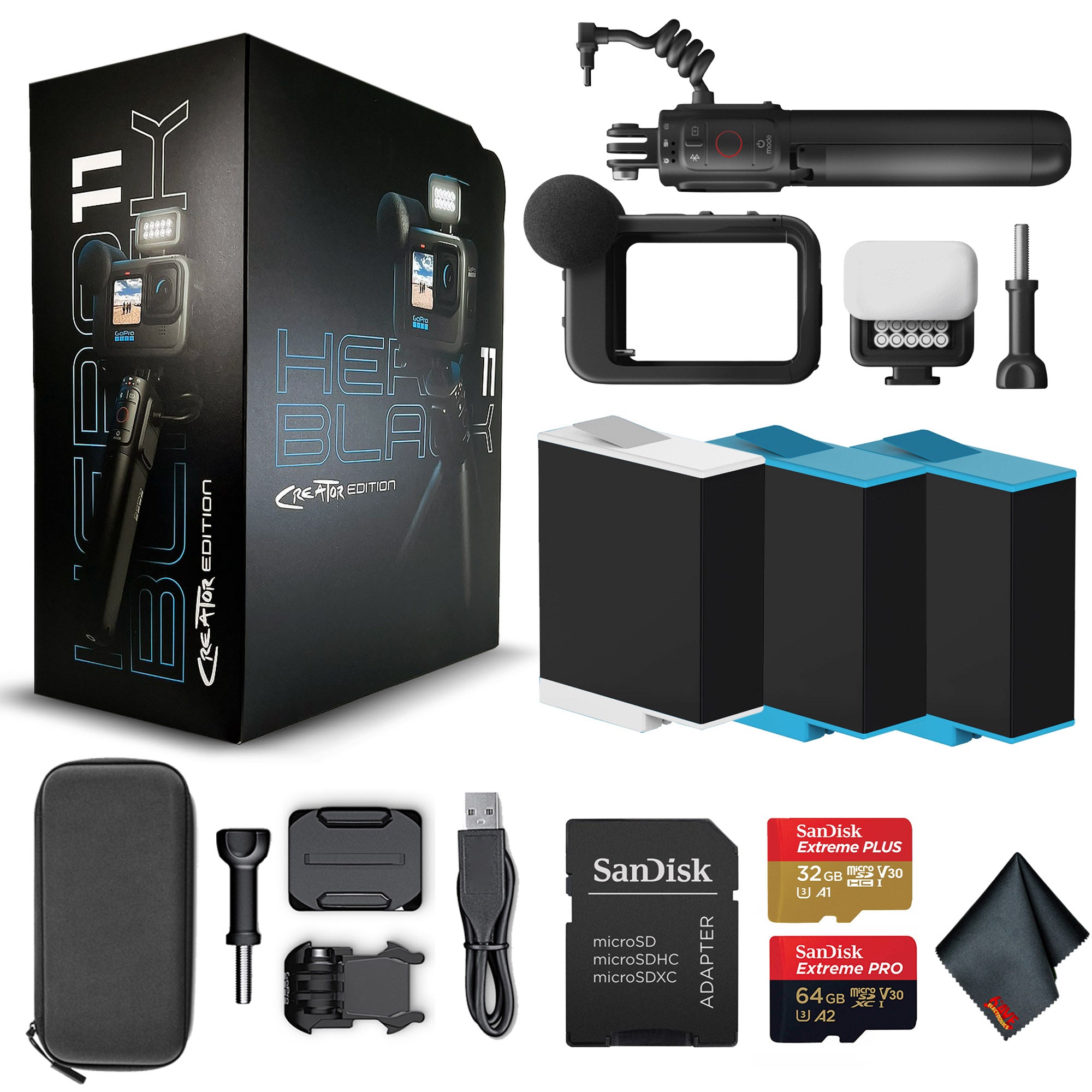 GoPro HERO12 (HERO 12) Black - Waterproof Action Camera + 64GB Card, 50  Piece Accessory Kit and 2 Extra Batteries