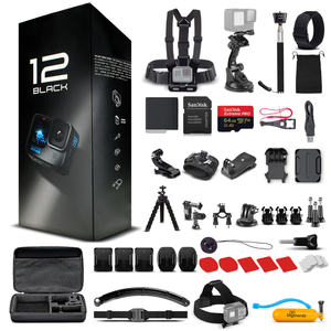 GoPro HERO12 - Waterproof Action Camera + 64GB Card and 50 Piece Accessory Kit GoPro