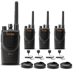 4 x Motorola BPR40 Mag One Series 4W 8-Channel UHF Two-Way Radio - Bundle Motorola Solutions
