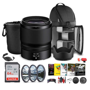 Nikon NIKKOR Z 50mm f/1.4 Mirrorless Camera Lens Nikon Z + Sling Backpack + More - Reconditioned Nikon