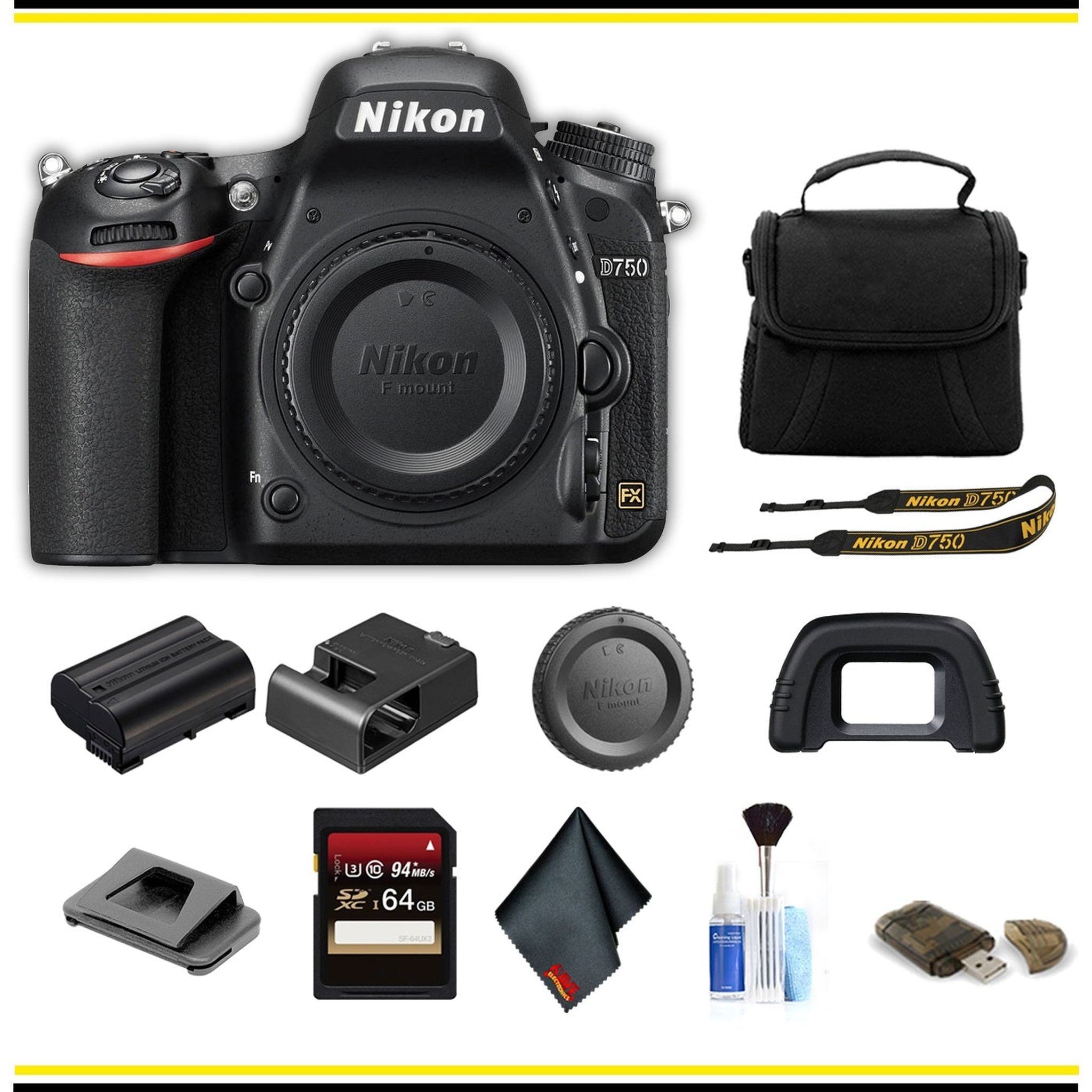 Nikon D750 DSLR Camera 1543 Starter Bundle- International Model Nikon