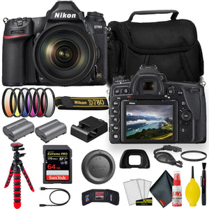 Nikon D780 24.5 MP Full Frame DSLR Camera with 24-120mm Lens 1619 - Bundle - + Sandisk Extreme Pro 64GB Card + Additional ENEL15 Battery + Nikon Case + Cleaning Set + Filter Sets + More Renewed - Reconditioned Nikon