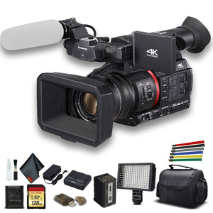 Panasonic AG-CX350 4K Camcorder AG-CX350 W/Padded Case, 128 GB Memory Card, Wire Straps, LED Light, and More - Reconditioned Panasonic