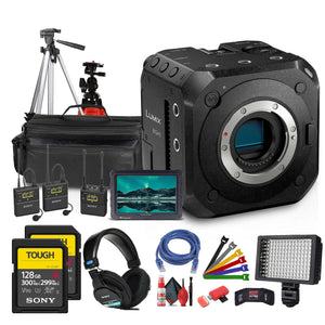 Panasonic Lumix BGH1 4K Box Cinema Camera + Mic System + 128GB Memory Card + More Panasonic