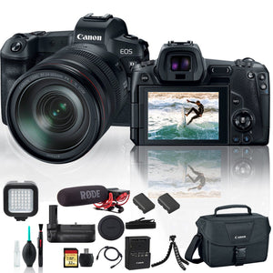 Canon EOS R Mirrorless Digital Camera 3075C012 with 24-105mm Lens With Extra Battery, Canon Bag, 32GB Memory Card, Rode Mic - Used Canon