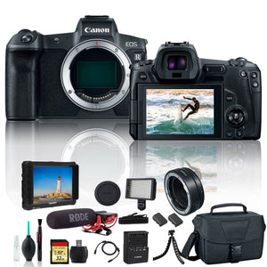 Canon EOS R Mirrorless Digital Camera 3075C002 w/ Extra Battery, Canon EF Mount Adapter, Canon Bag, 32GB Memory Card Canon