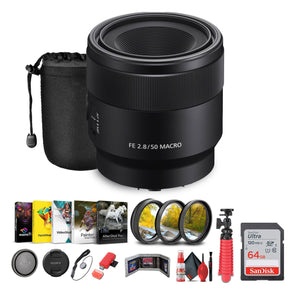 Sony FE 50mm f/2.8 Macro Lens + Sling Backpack + Photography Software + More Sony