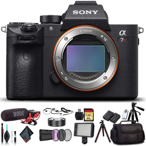 Sony Alpha a7R III Mirrorless Camera ILCE7RM3/B with Soft Bag, Tripod, Additional Battery, Rode Mic, LED Light, 64GB Mem - Used Sony