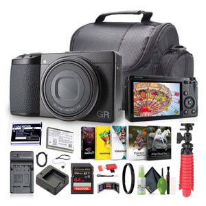Ricoh GR IIIx Compact Portable Digital Camera + 64GB Memory Card + More Ricoh