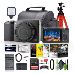 Ricoh GR IIIx HDF Compact Portable Digital Camera + 64GB Memory Card + More Ricoh