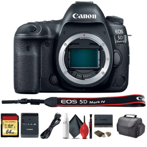 Canon EOS 5D Mark IV DSLR Camera 1483C002 with 64GB Memory Card, Case, Cleaning Set and More - S Canon Intl.