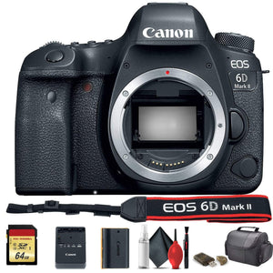 Canon EOS 6D Mark II DSLR Camera International Model 1897C002 - Starter Bundle Canon