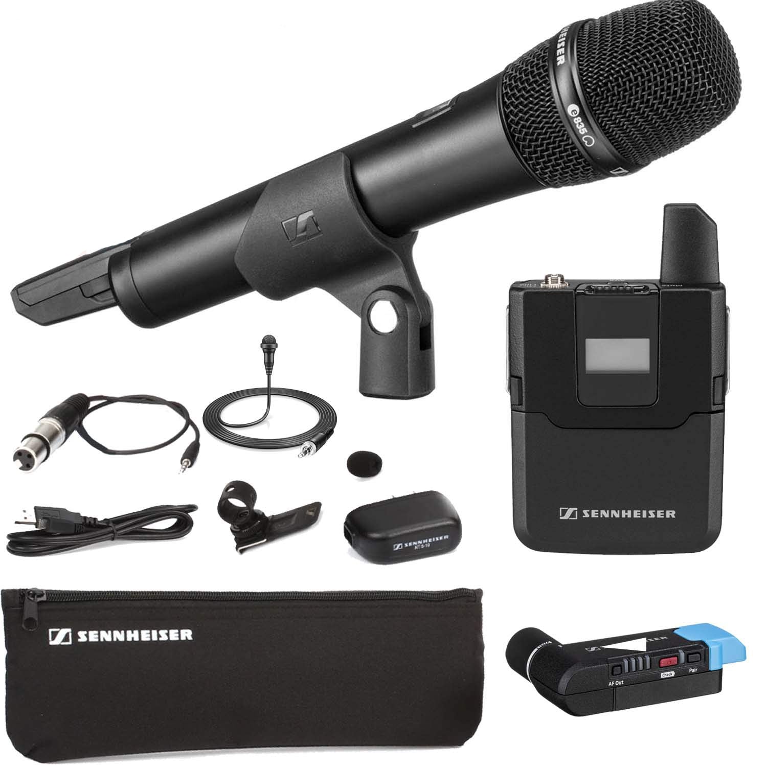 Sennheiser AVX-Combo SET Wireless Handheld and Lavalier System for Video With Carrying Case AND 1-Year Extended Warranty Bundle