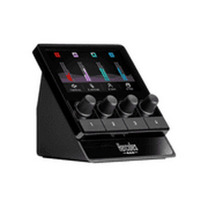Hercules Stream 100, Audio Mixer for Content Creators, Up to 8 Tracks, LCD Screen, High Resolution Encoders, 4 Actions Buttons and Customizable Interface. Compatible with Windows PC Only Hercules DJ