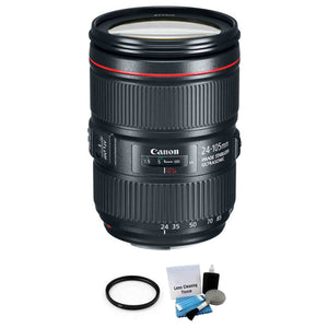 Canon EF 24-105mm f/4L IS II USM Lens+77mm Multicoated UV Filter & 5pc Clean Kit Bundle Canon