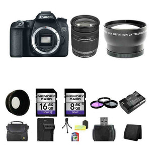 Canon EOS 70D SLR Camera w/18-200mm Lens 24GB Package Canon