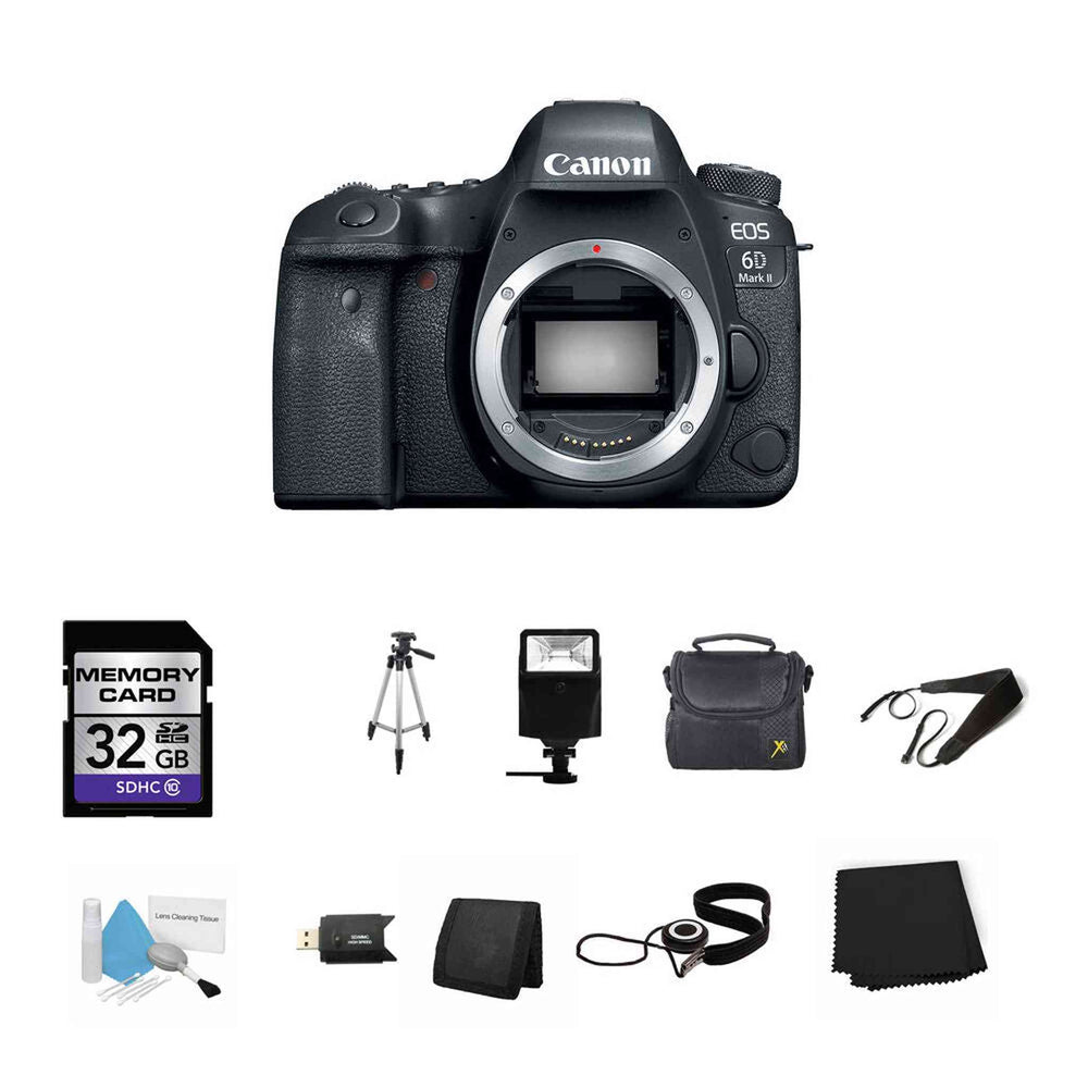 Canon EOS 6D Mark II DSLR Camera (Body Only) 32GB Bundle