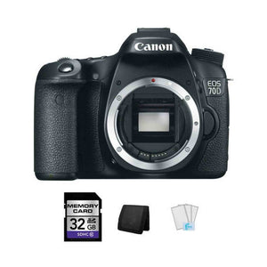 Canon EOS 70D DSLR Camera + 32GB, Memory Card Wallet & Screen Protectors Canon