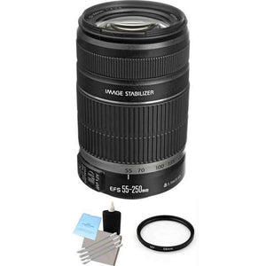 Canon EF-S 55-250mm f/4-5.6 IS II Lens + UV Filter + Lens Cleaning Kit
