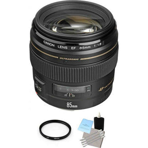 Canon EF 85mm F/1.8 USM Lens + UV Filter & Cleaning Kit Bundle Canon