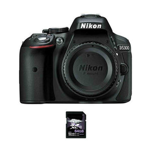 Nikon D5300 DSLR Camera - Black + 64GB SDXC Card Nikon