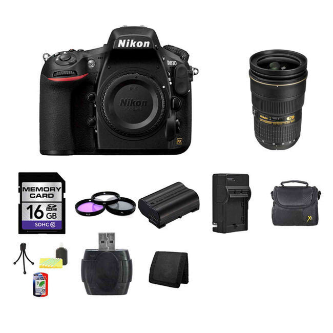 Nikon D810 Digital SLR Camera w/24-70mm Lens 16GB Bundle