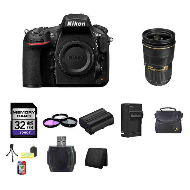 Nikon D810 Digital SLR Camera w/24-70mm Lens 32GB Bundle