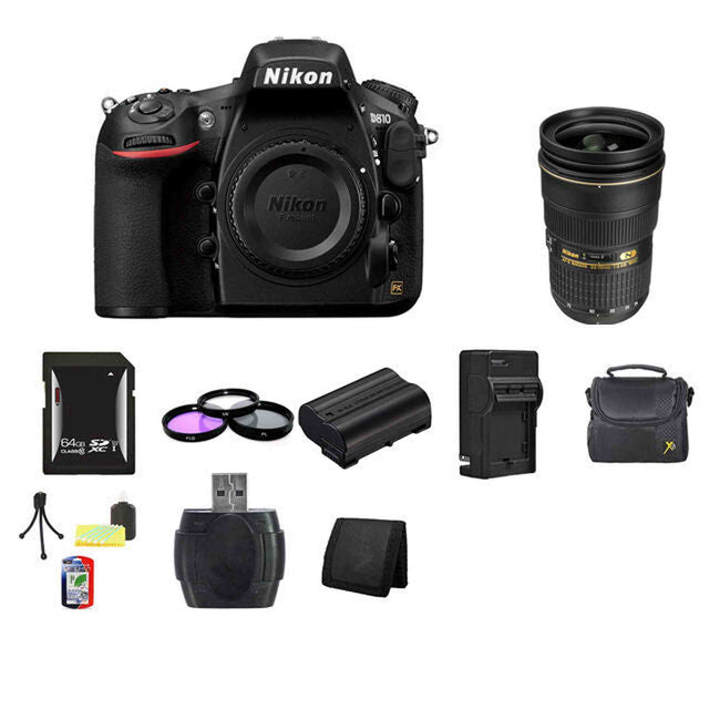 Nikon D810 Digital SLR Camera w/24-70mm Lens 64GB Bundle