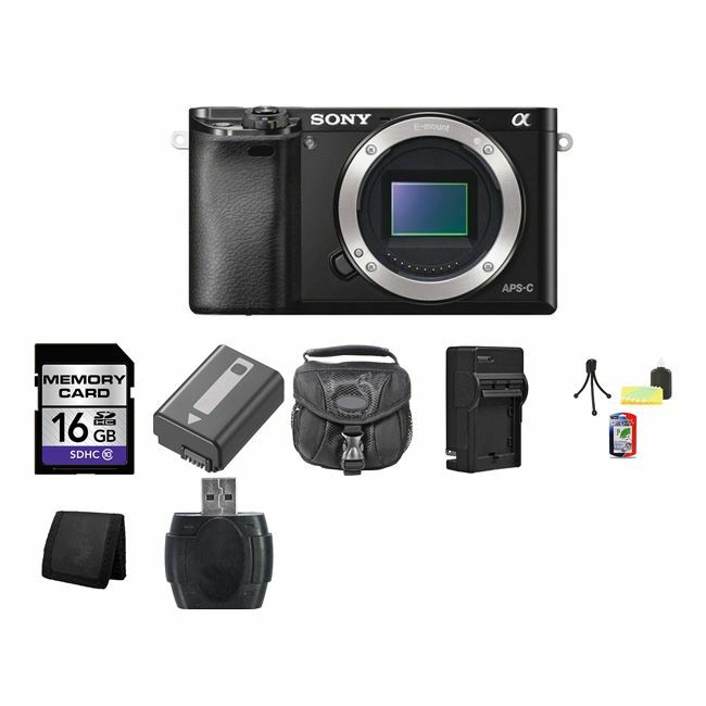 Sony A6000 Mirrorless Digital Camera - Black 16GB  Bundle