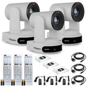 3 x PTZOptics Move 4K PTZ Camera with 30x Zoom White PT30X-4K-WH-G3 PTZOptics