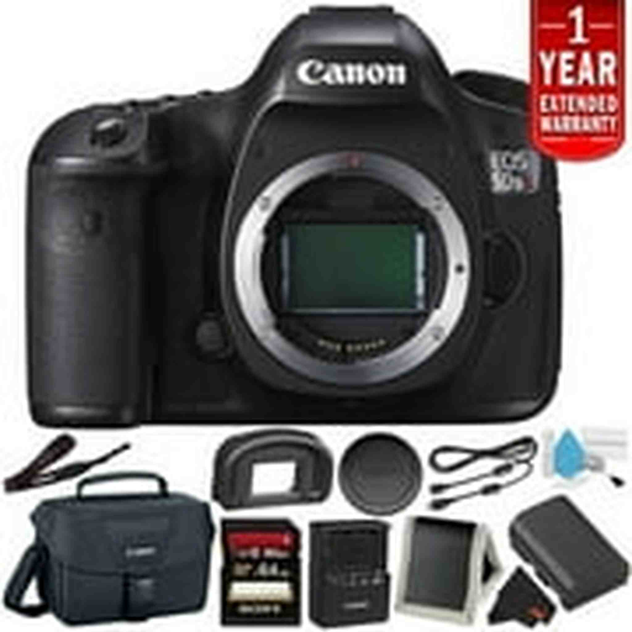 Canon EOS 5DS R Digital SLR Camera 0581C002 Body Only - Camera Bundle with 32GB Memory Card + with 1 Year Extended Warr