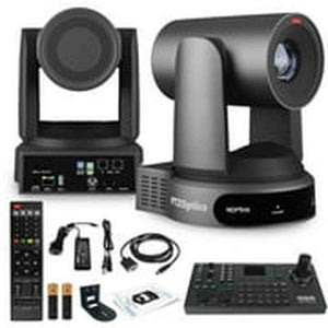 PTZOptics Move 4K PTZ Camera with 30x Zoom Gray PT30X-4K-GY-G3 + SuperJoy PTZ Controller + Wall Mount PTZOptics