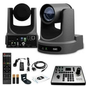 PTZOptics Move SE PTZ Camera with 20x Optical Zoom Gray PT20X-SE-GY-G3 + PT-JOY-G4 Controller + Wall Mount PTZOptics