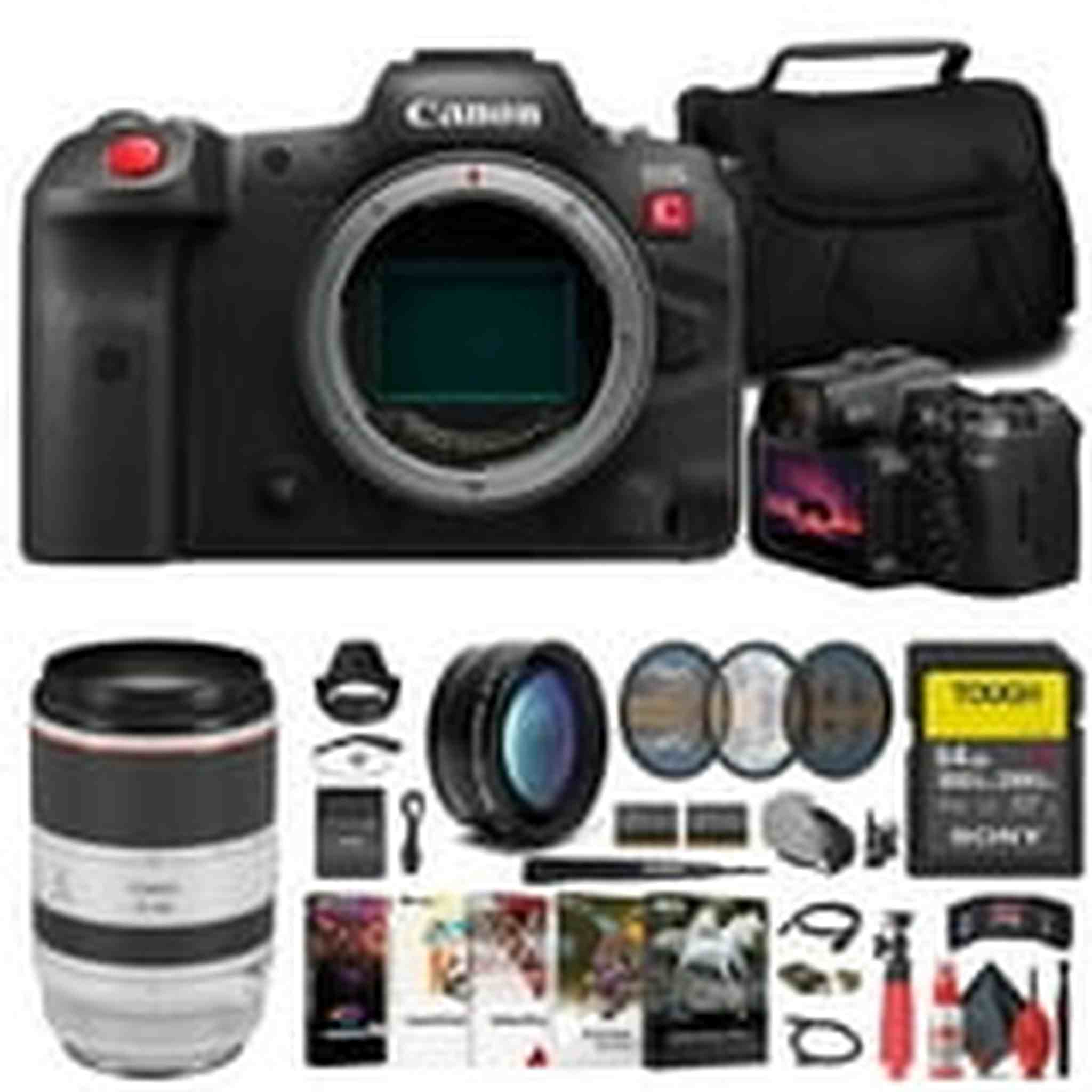 Canon EOS R5 C Mirrorless Cinema Camera + Canon 70-200mm Lens + 64GB Card + More Canon