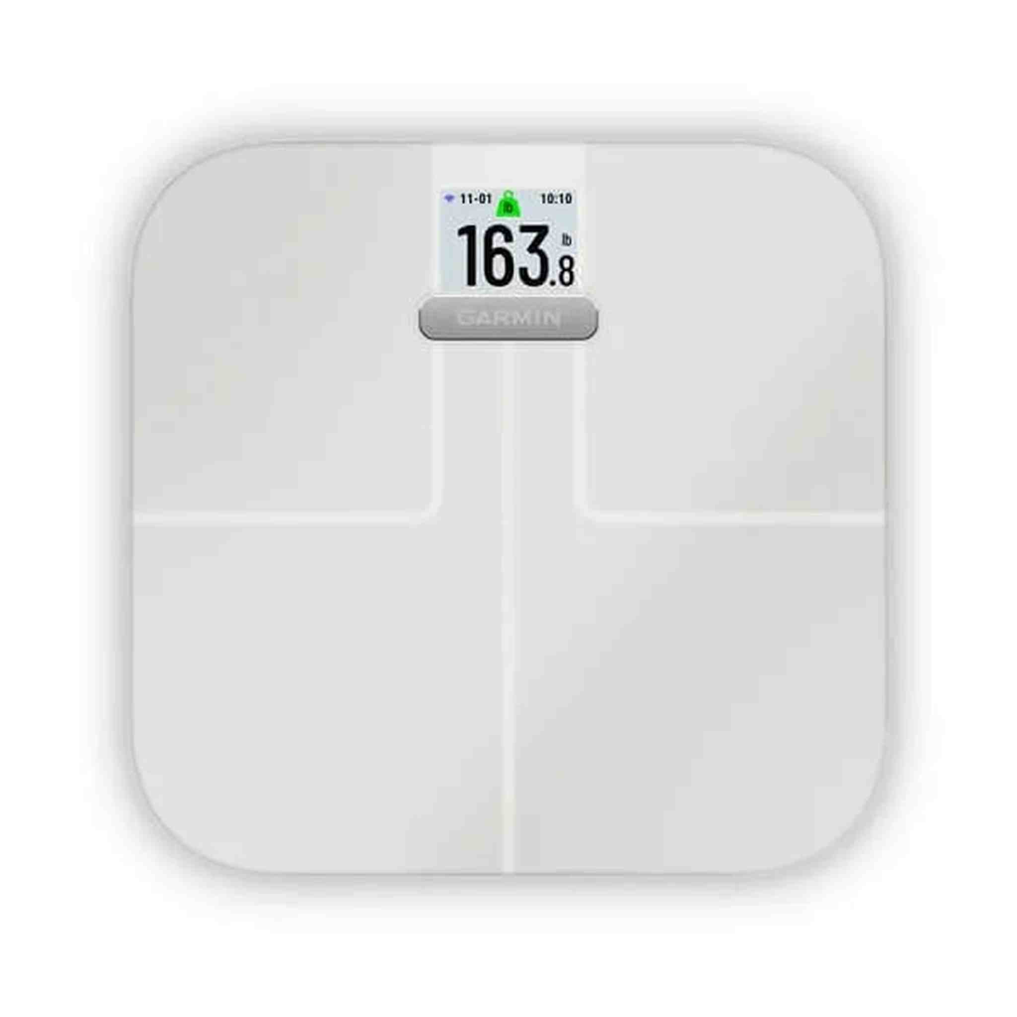Garmin Index S2, Smart Scale with Wireless Connectivity, Measure Body Fat, Muscle, Bone Mass, Body Water% and More, White